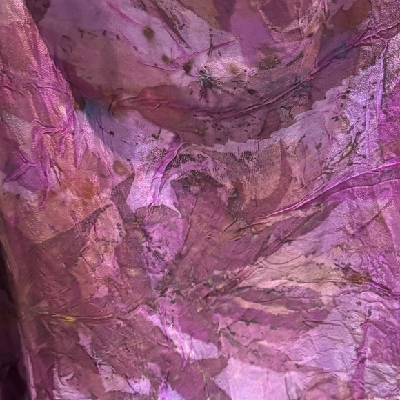 Handmade Eco printed silk front boxy T - Picture 3 of 4